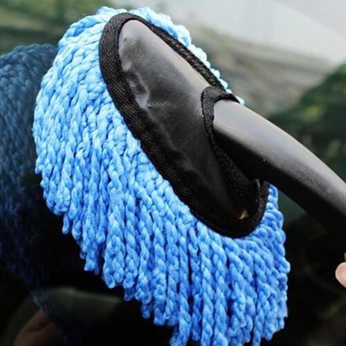 Car Duster Blue Small Wax Tow Washable Triangular Brush Window Wash Tool Dust Wax Mop Car Care Cleaning Supplies