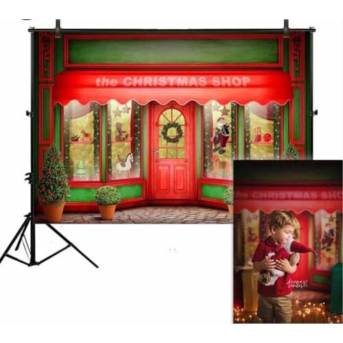HUAYI Photo Backdrop Christmas Xmas Shop Store Holiday Family Photography Backdrops Studio Child Baby Portraits Props XT-6142