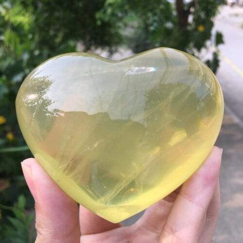 Crystal Heart Beautiful Natural citrine quartz Gemstone Heart Healing