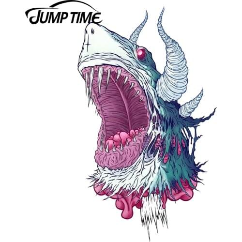 JumpTime 13cm x 9.1cm For Jordan Big Shark Graphics JDM Vinyl Stickers Car Bumper Window Decal Waterproof Accessories