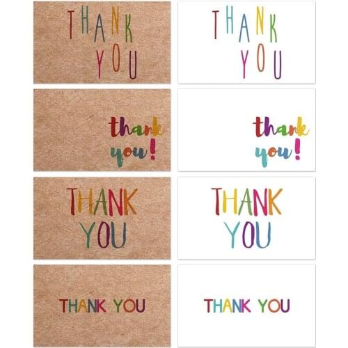 10-30pcs Thank You Card Enterprise Store Business Thank You Order Card Natural Kraft Paper Wholesale Custom Gift Decoration Card