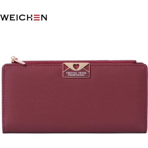 WEICHEN NEW Zipper Phone Pocket Long Wallet Women Mnay Departments Card Holder Female Clutch Purse Ladies Carteira High Quality