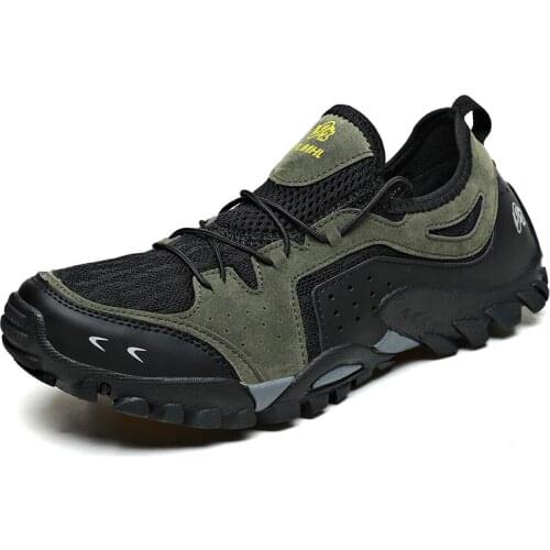 Outdoor Mountaineer Climbing Sneakers Men Breathable Sneakers Large Size Quick-dry Water Shoes Hiking Boots Tactical Size 5-10.5