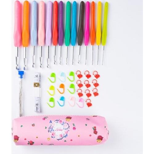 All Sizes Crochet Hook with Storage Case Knitting Needles Weave Yarn Kits Diy Hand Knitting Craft Art Tool Crochet Hook Kit New
