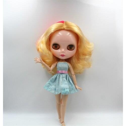 Blygirl Blyth doll Red and yellow mixed short hair nude doll 30cm joint body 19 joint DIY doll can change makeup toys gift