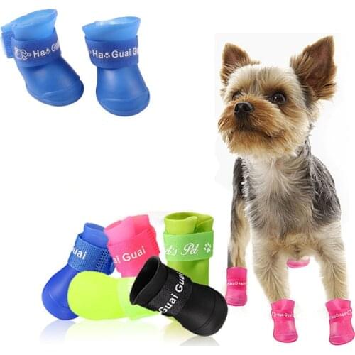 Summer Shoes for Dogs Pet Yorkie Waterproof Rain Pet Shoes Anti Slip Dog Shoes for Chihuahua Puppy Dog Boots Rain Socks Silicone