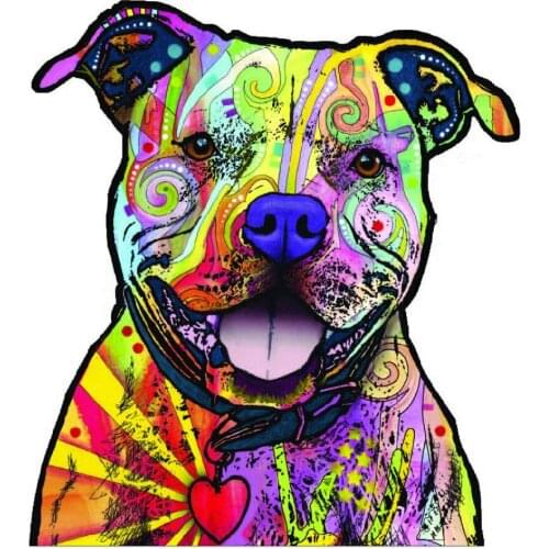 Hot Personality Art Car Sticker Lovely Pit Bull Automobiles Accessories PVC Decal for Peugeot Skoda Mazda Suzuki 14cm X 12cm