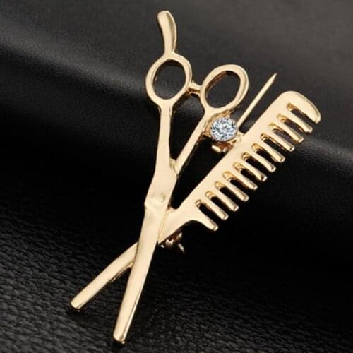 Trendy Accessories Scissors Comb Hair Tools Fashion Style Corsage Brooch Pin Menswear Best Clothes And Accessories Overwatch