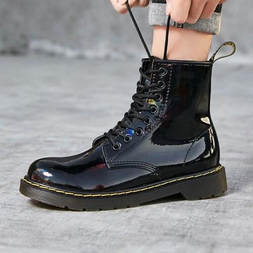 Fashion Black Boots High Top Waterproof Dr Female Ankle Boot 2021New Winter Spring Women Martins Boots Mens Platform Leather