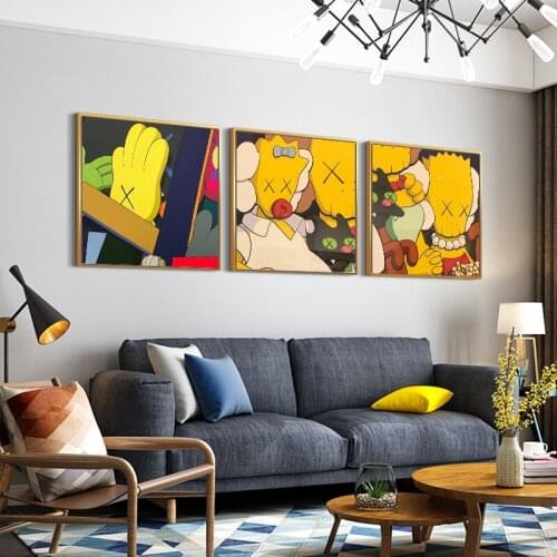Cartoon Sesame Street Print Canvas Painting Wall Art Poster Kids Living Room Bedroom Tide Brand Decor Poster Wall Mural