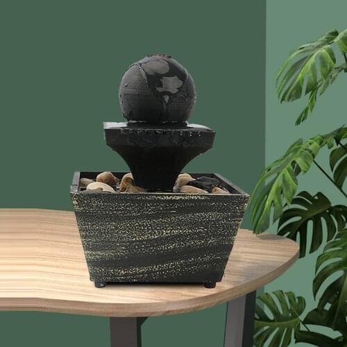 Desktop Water Fountain Landscape Waterfall Ornament Indoor Decoration Portable Tabletop Decor for Office Bedroom