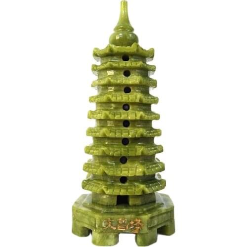 Natural stone jade pagoda point carved stone wenchang tower energy and chakra crystal healing crystals