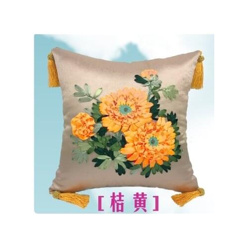 1pcs 40x40cm Tassel Ribbon embroidery kit pillow cushion cover car sofa set handcraft DIY handmade needlework art home decor