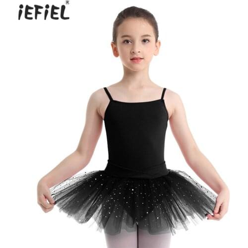 New Swan Ballerina Kids Girls Sleeveless Ballet Dress Dance Wear Bow Glitter Tulle Ballet Dancer Leotard for Girls Dance Dress