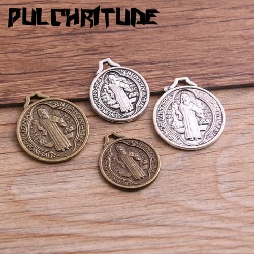 10PCS 2 Size Metal Alloy Two Color Religion Jesus Christ Charms Pendants for Jewelry Making DIY Handmade Craft