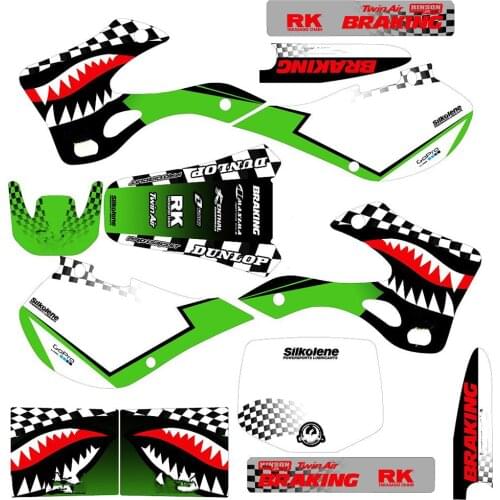 Full set of 3M Stickers kits Motorcycle Graphics Backgrounds Decals For Kawasaki KX125 KX250 1999 2000 2001 2002 KX 125 KX 250