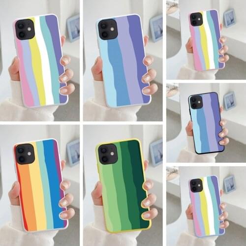 Rainbow Case For Huawei Y5 Y6 Y9 2017 2018 2019 Prime Honor 7A Pro 5.7inch Silica gel Soft Personality Girl Matte Thin Coque