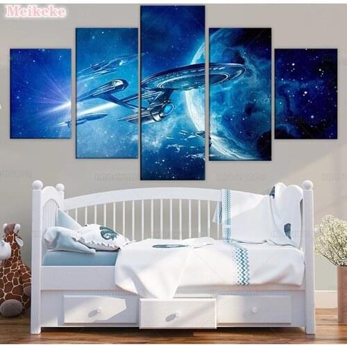 Rhinestones Diamond Embroidery abstract women face body line Colorful full square round drill 5d diy diamond painting 5pcs set