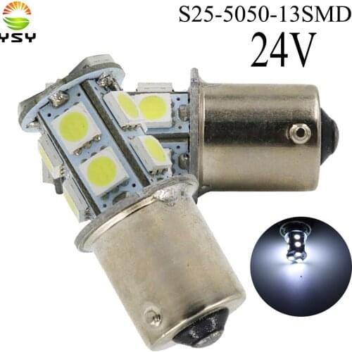 Y 50X 1156 BA15S 1157 BAY15D Amber White p21/5w P21w LED Turn Signal Brake Lights Bulbs Car Parking Backup Lamp 13 SMD 5050 24V
