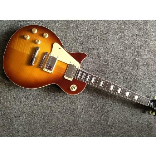 T hand left hand electric guitar, rosewood fingerboard, Flame maple top, Solid mahogany body electric guitar, free shipping