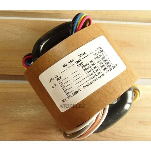 220V 50W R-Core Transformer 20V+20V 15V+15V 12V for Audio Amplifier Preamp AMP DAC R Core