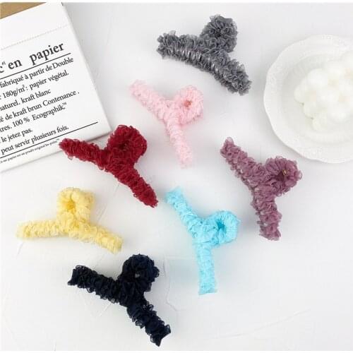 Large Hair Claw Clamps Spring Summer Hair Crab Hair Clip for Women Lace Plastic Solid Color Salon Styling Holding Tools Headwear