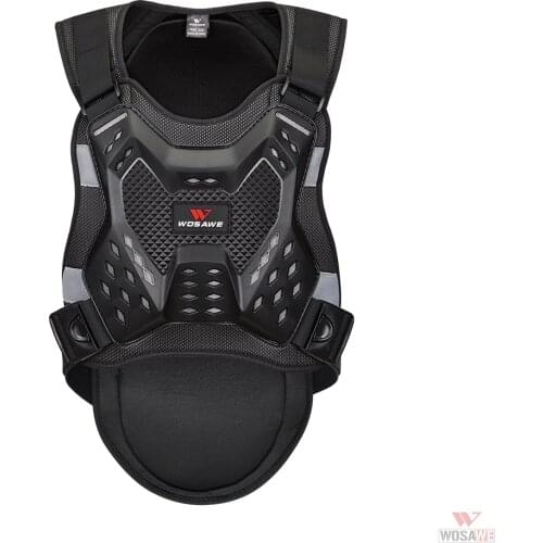 WOSAWE Adult Motorcycle Armor Vest Chest Back Protection Protective Gear Motocross Skiing Skateboard Safety Jacket