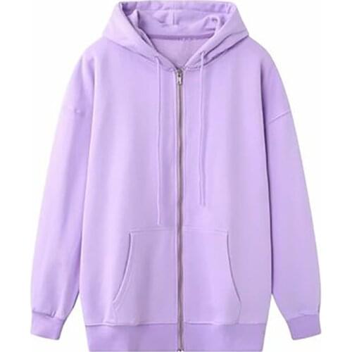Y2K zip-up Women Korean Style hoodies Vintage Solid Color Long Sleeve Oversized Hooded Sweatshirt Lady Women Casual Large Coats