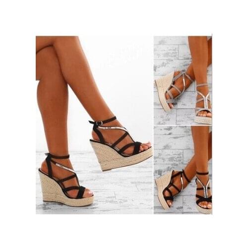 Size 35-43 2021 Fashion casual sandals Summer Open Toe Wedges Sandals Buckle Platform Women Sandals Wedges Women Shoes