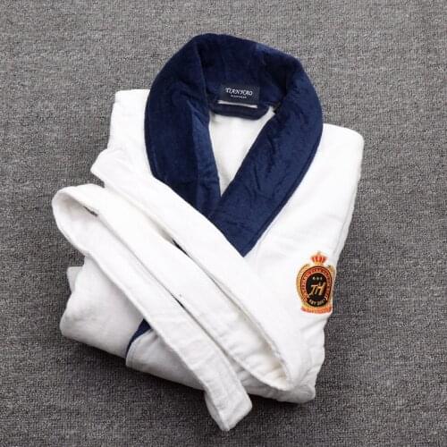 Winter thickening Men Bathrobe Plus Size 3XL Pajamas Pyjamas Towel Fleece Robe Warm Lengthen Male Dressing Gown Mens Night Robes