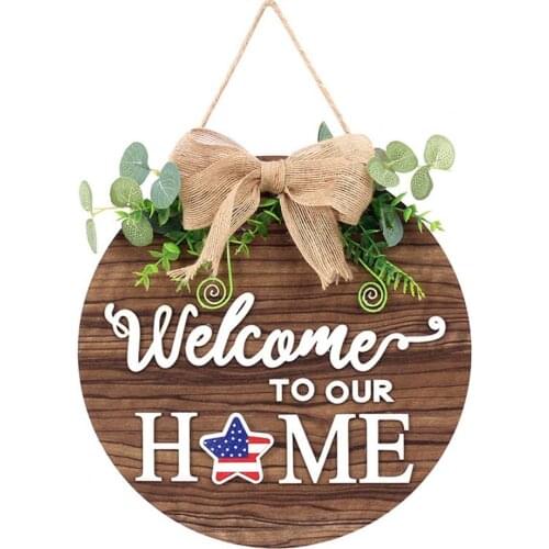 1 Set Art Pendant Attractive Exquisite Wood Decorative Magnetic Bowknot Word Door Plaques for Decorating