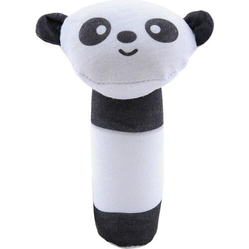 1 Pcs Baby Cotton Cute Animal Hand Puppet Hand Grasping Plush Cartoon Little Tiger Panda Infant Children Rattle Toys BB Stick