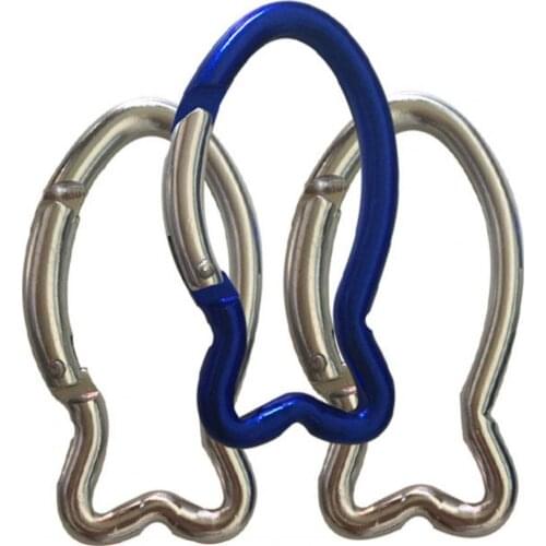 2Pcs Portable Multifunctional Fish-Shaped Buckle Aluminum Alloy Carabiner for Backpacks