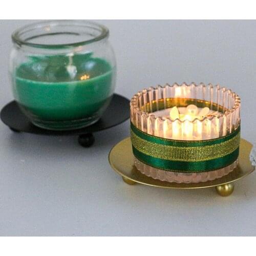 4pcs Candle Holder Plate Tea Light Candlestick Table Stand Wedding Decor