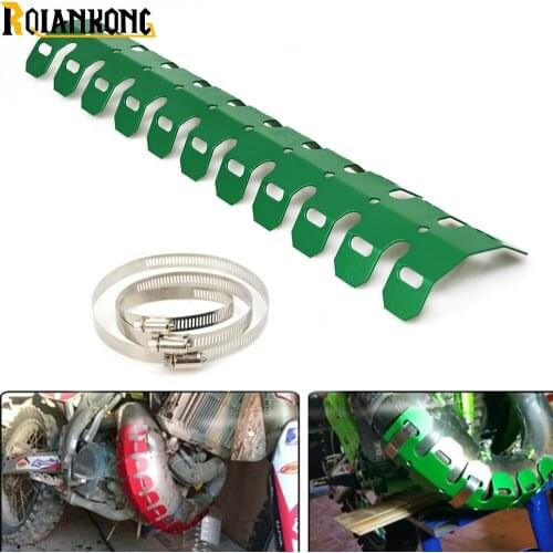 490mm 252mm Universal Motorcycle Exhaust Muffler Pipe Leg Protector Heat Shield Cover racing moto Dirt Bike sport Bike