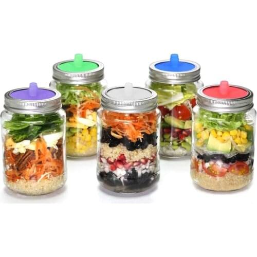 5Pcs Silicone Waterless Fermenting Airlock Lids Covers for Wide Mouth Mason Jar Food Grade Silicon Fermenting Lid home use
