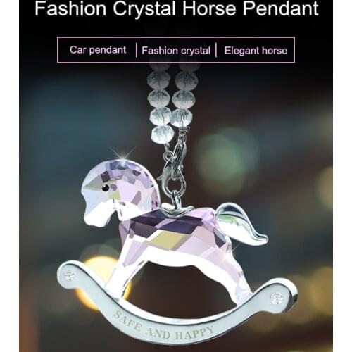 Car pendant crystal Trojan horse car pendant rear view mirror pendant car lady car hanging cute interior jewelry gift