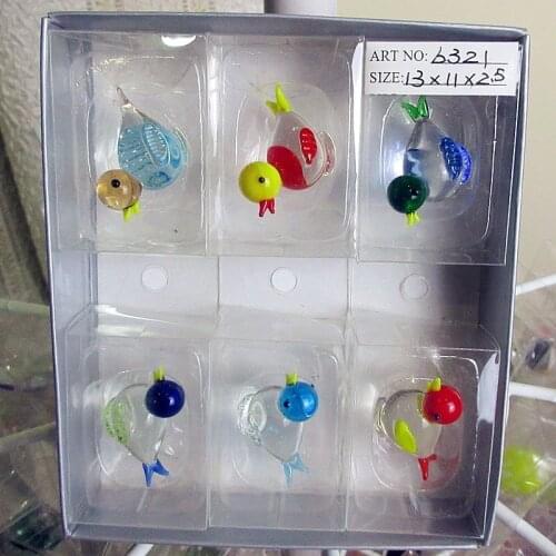 Custom handmade colorful murano glass Bird Statues cartoon animal ornaments Home Furnishing garden decoration Cute mini figurin