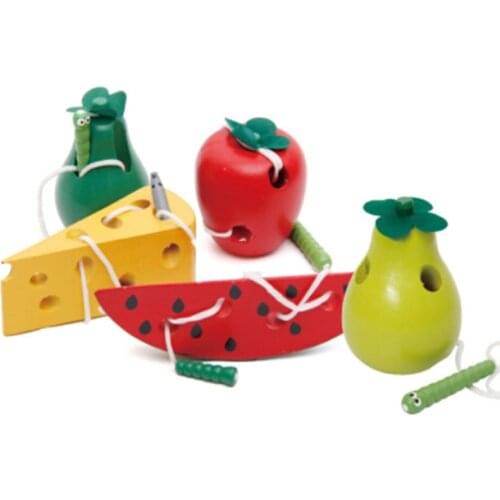 Wooden Education Baby Kindergarten Mouse Thread Cheese Plaything Early Learning Education Toys Montessori Teaching Math Toy