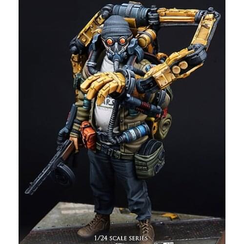 Resin Figure 1/24 modern stand warrior with base Model Unassambled Unpainted Figure Building Kit