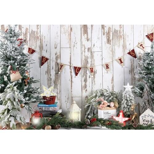 HUAYI Photography Backdrop Christmas Xmas decoarions wood Photo Background Newborns Child Studio Family Photocalls PropsW-4329