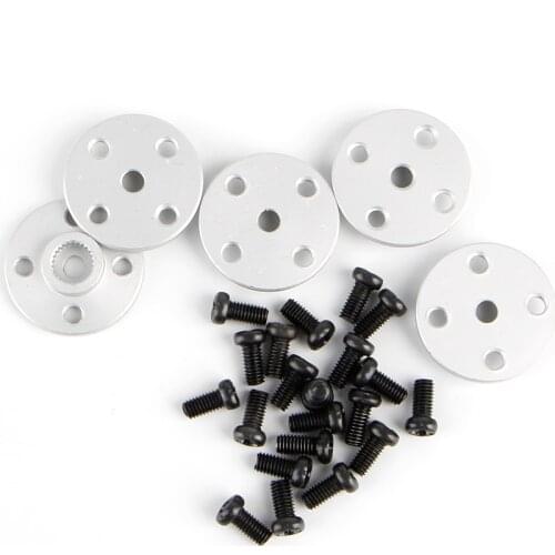 Toy Parts 5 x 25T Servo Arm Metal Horns For MG995 MG996 RC Servos Robot Arm Round