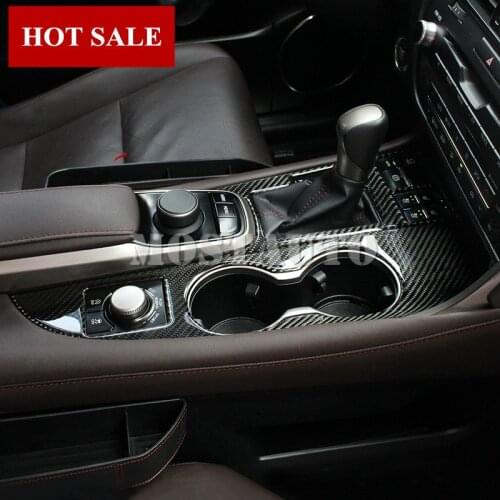 For Lexus RX 300 350h 450h Carbon Fiber Console Gear Box Water Cup Holder Trim Cover 2016-2018 2pcs Car Accessories Interior