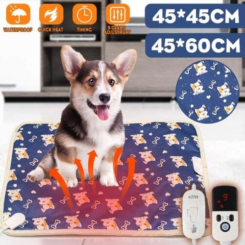 Pet Dog Cat Winter Warm Electric Heated Pad Mat Carpet For Animals Pet Waterproof Plush Bed Blanket Heater Carpet Heating Pad