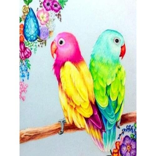 ColorFul Parrot DIY Painting By Numbers Animals HandPainted Oil Painting Cartoon Drawing On Canvas Home Wall Decor Adults Kit