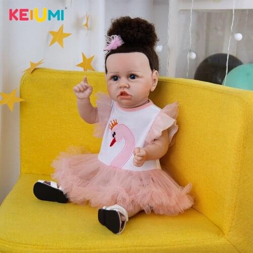KEIUMI 19 Inch Bebe Doll Reborn Toddler Girl Real Baby Dolls That Look Real Full Body Silicone Beautiful Doll Toy Gifts