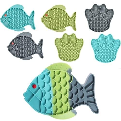 Dog Food Bowl Pet Slow Eating Ease Uneasy Distraction Training Fish Claw Shape No-Toxic Plate Feeder Single Side Pet Supplies