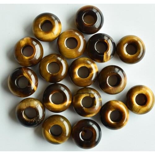 Fashion top quality natural tiger eye stone round shape big hole beads For Charms Bracelet 30pcs/lot wholesale free shipping