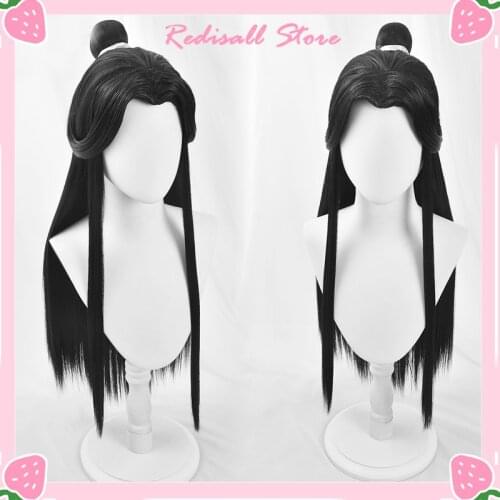 Heaven Officials Blessing Xie Lian Cosplay Wig Black Long Straight Synthetic Hair Tian Guan Ci Fu Cosplay Hua Cheng Cp