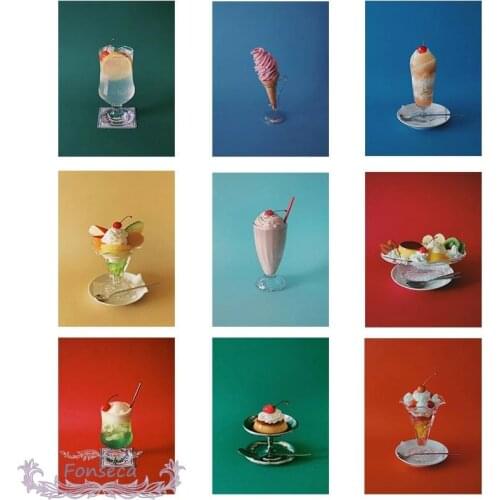 Nordic Fruit Ice Cream Drinks Poster Good-Looking Canvas Paintings Wall Art Unframed Printing Pictures Modern Living Room Decor